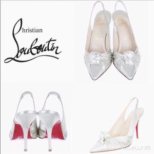 Christian Louboutin Ivory Satin Slingbacks Bridal